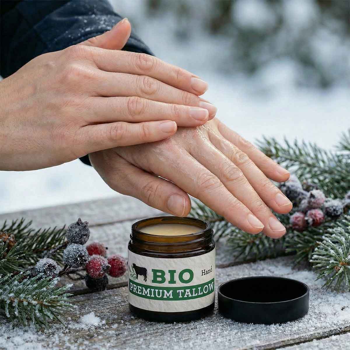 Bio Premium Tallow Handpflege im Winter